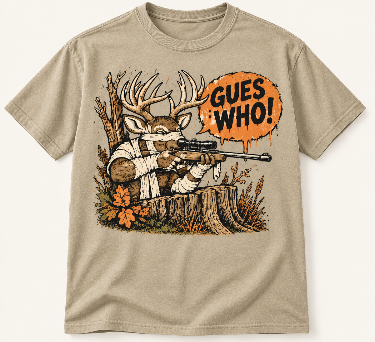 Guess Who! Funny Halloween Whitetail Deer Hunting Graphic Tee