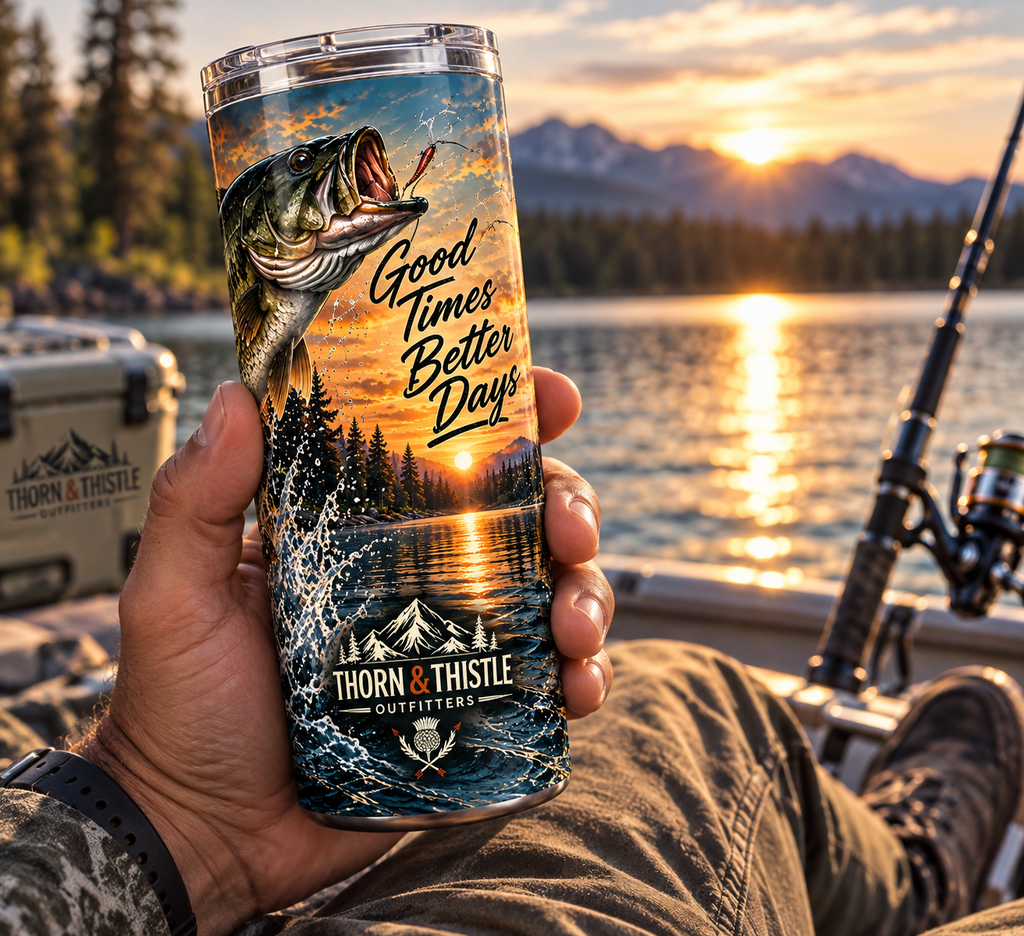 Good Times Better Days 20 oz Fishing Tumbler