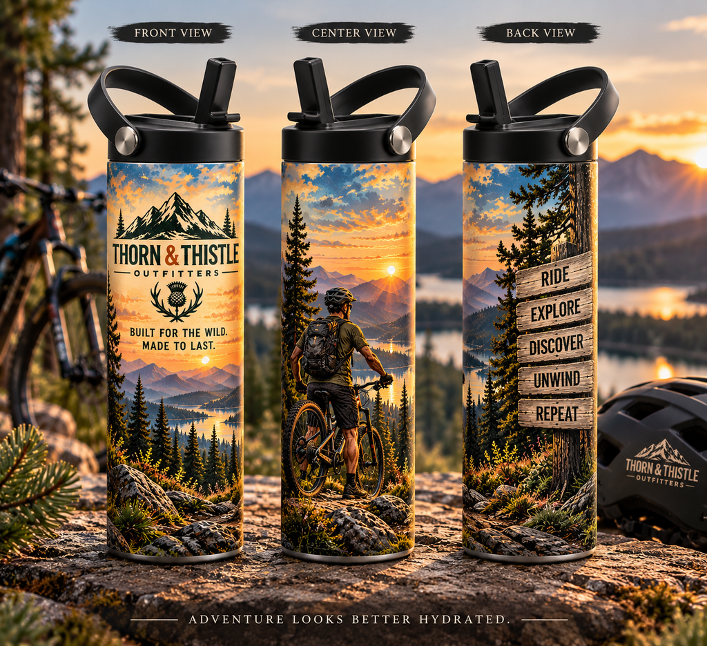 Ride Explore Repeat 20 oz Mountain Biking Tumbler