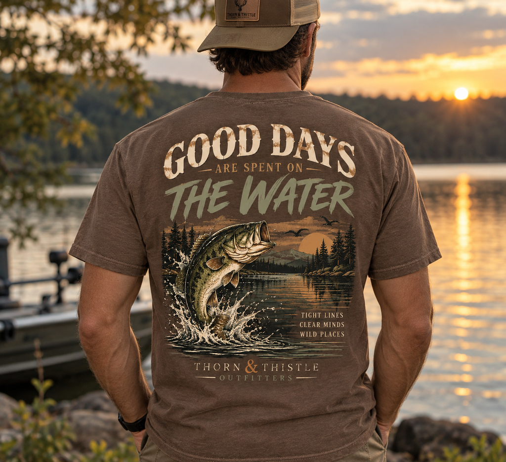 Good Days on the Water – Vintage Bass Fishing Tee
