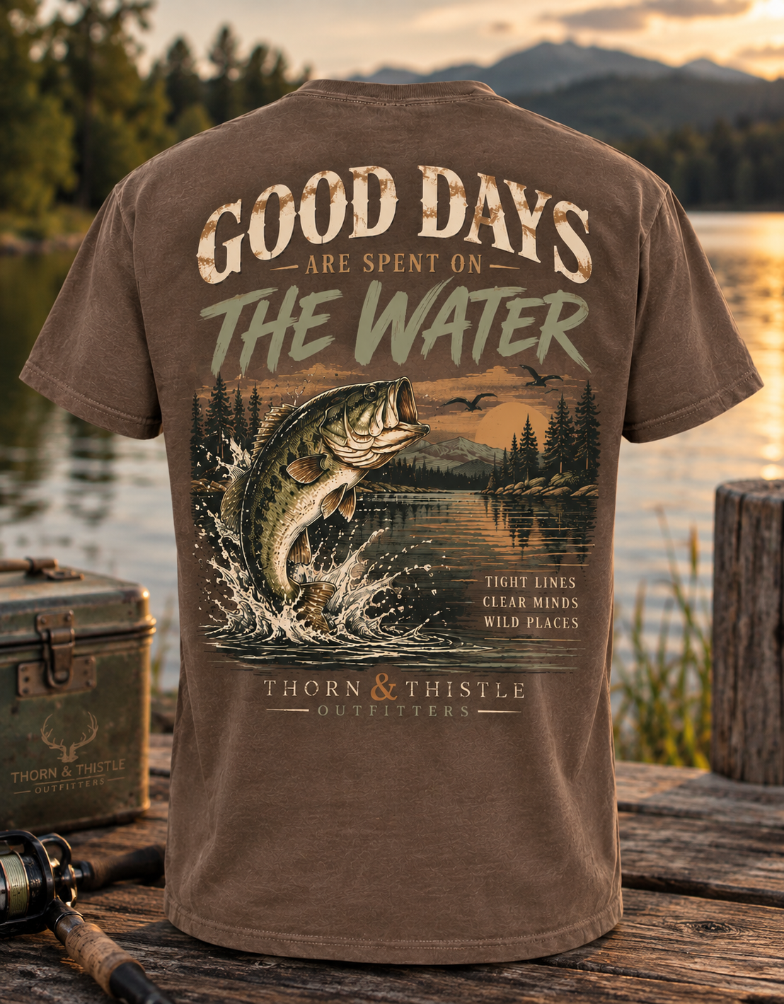 Good Days on the Water – Vintage Bass Fishing Tee