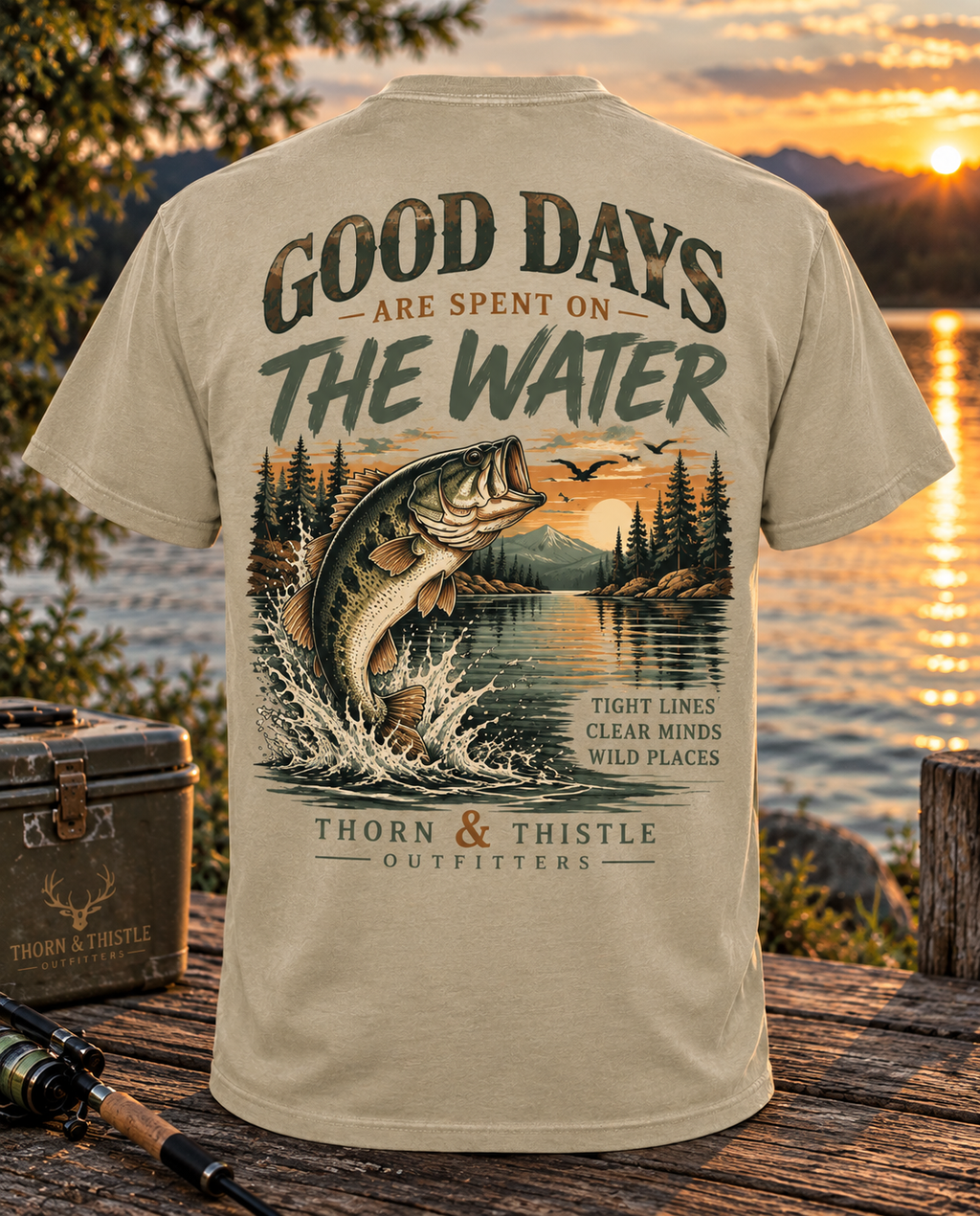Good Days on the Water – Vintage Bass Fishing Tee