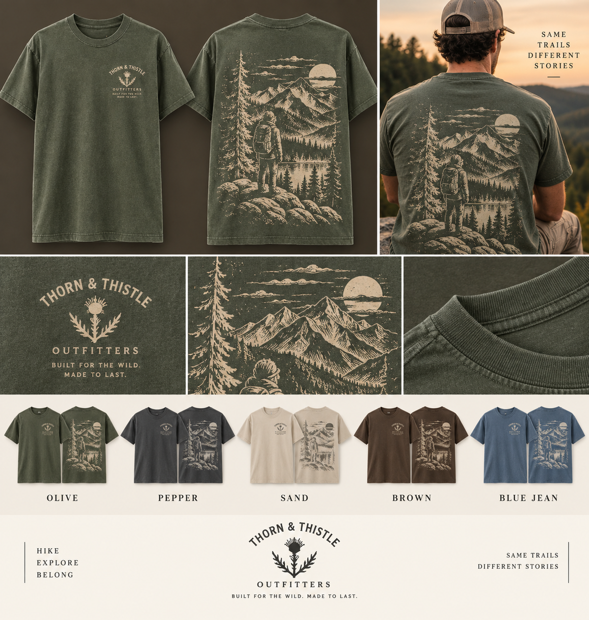 Vintage Mountain Hiking Graphic Tee