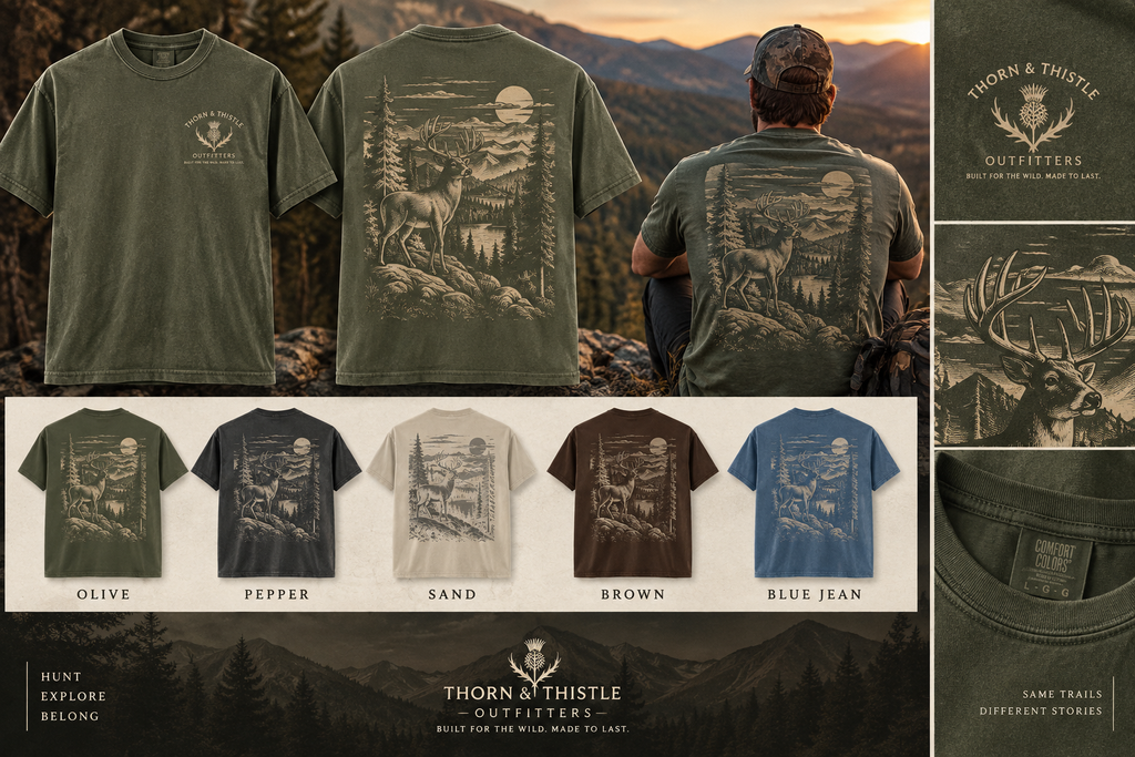 Vintage Whitetail Buck Hunting Graphic Tee
