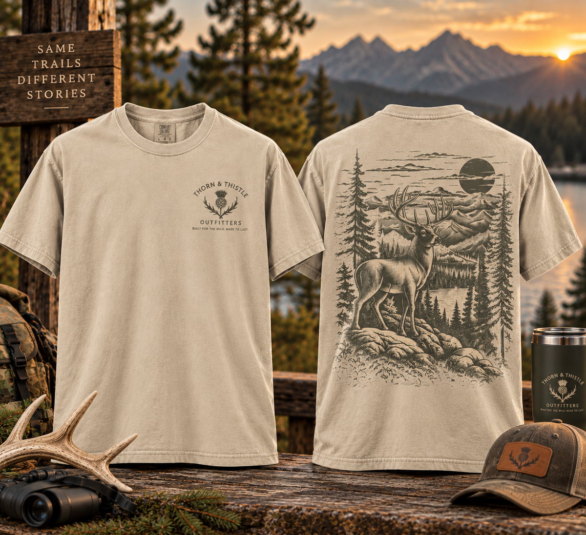 Vintage Whitetail Buck Hunting Graphic Tee