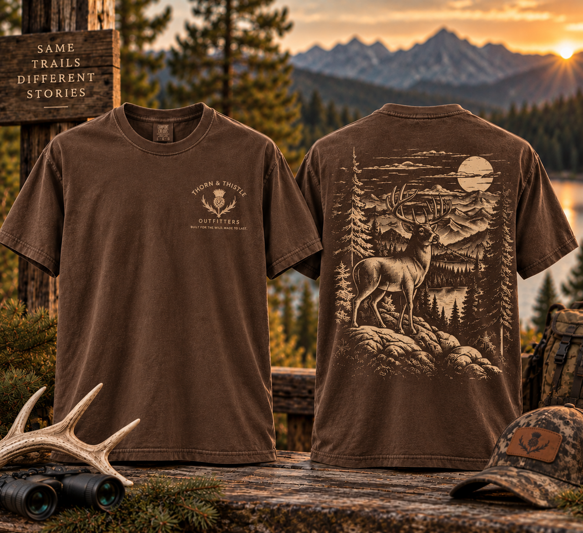 Vintage Whitetail Buck Hunting Graphic Tee