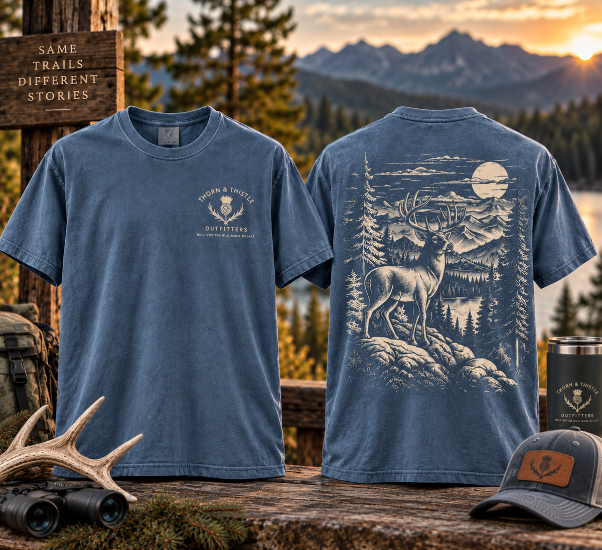 Vintage Whitetail Buck Hunting Graphic Tee