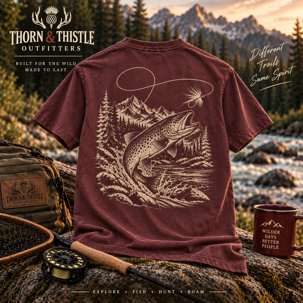 Vintage Fly Fishing Trout Graphic Tee