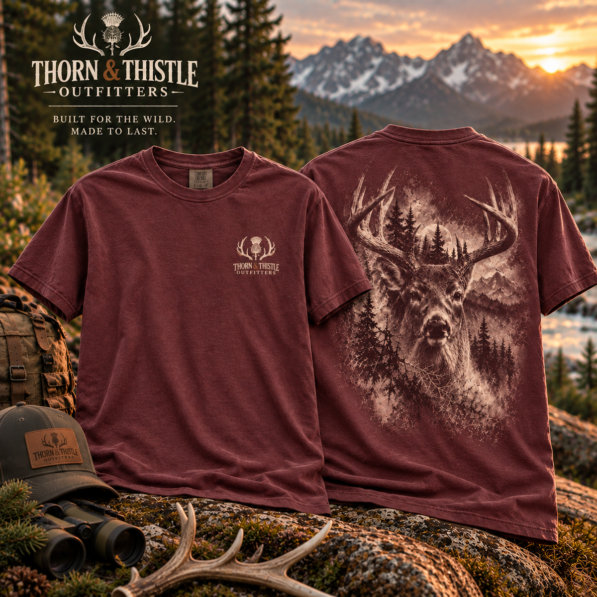 Vintage Whitetail Buck Hunting Graphic Tee