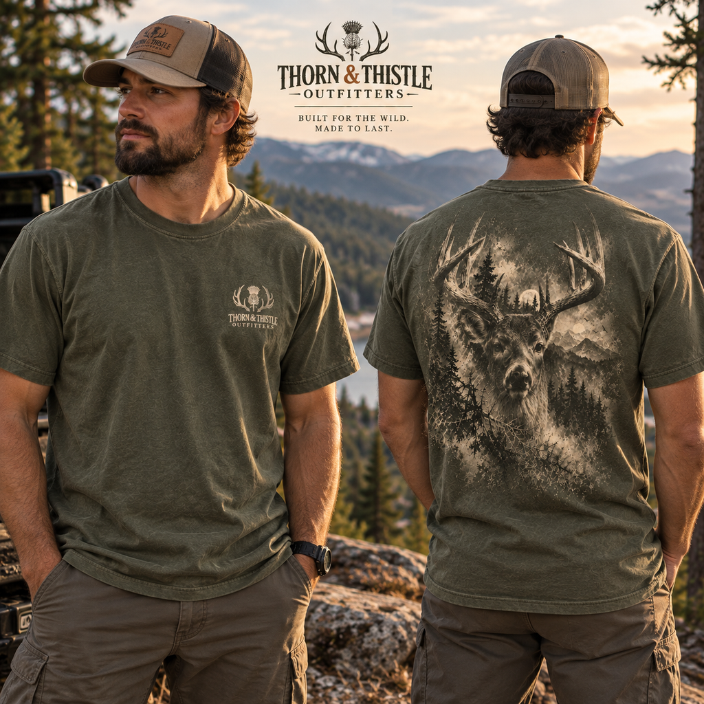 Vintage Whitetail Buck Hunting Graphic Tee