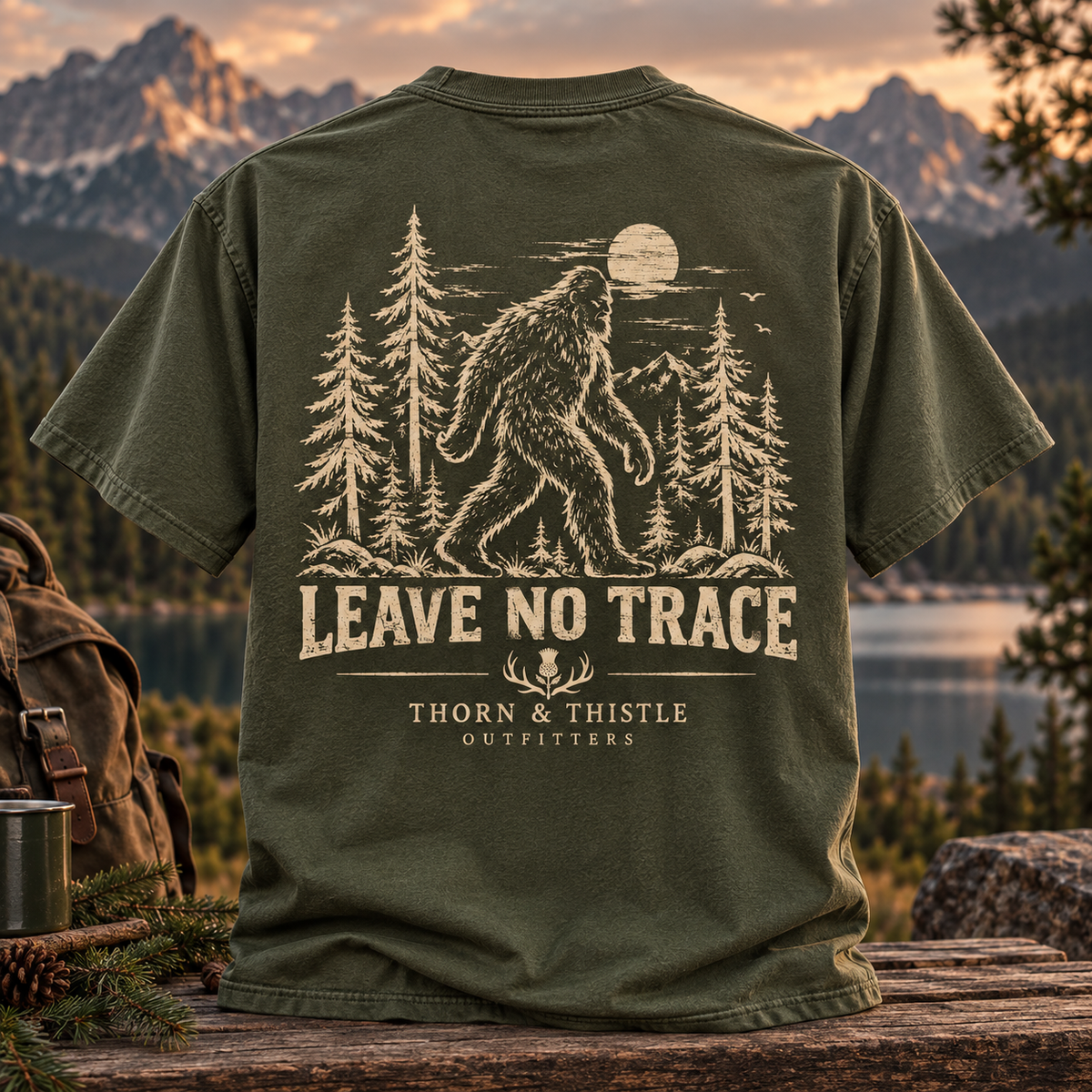 Leave No Trace Bigfoot Hiking Tee – Vintage Sasquatch Shirt