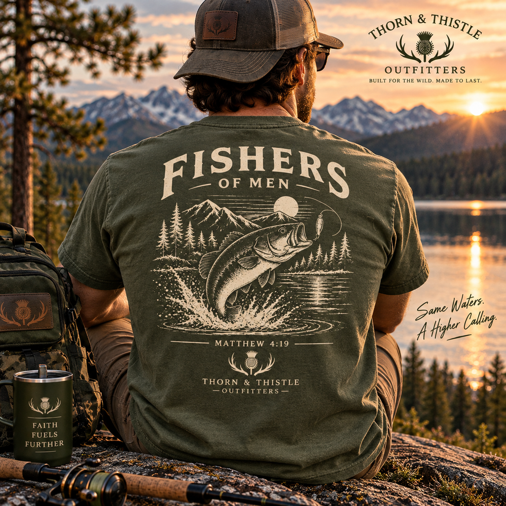 Fishers of Men Christian Fishing Tee – Matthew 4:19