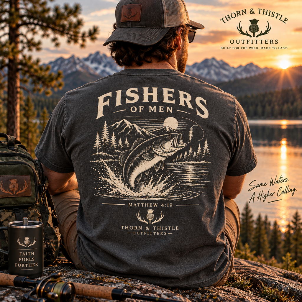 Fishers of Men Christian Fishing Tee – Matthew 4:19