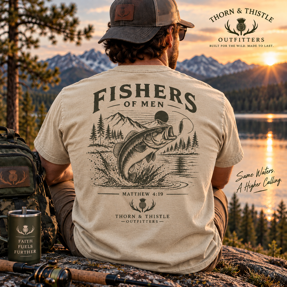 Fishers of Men Christian Fishing Tee – Matthew 4:19