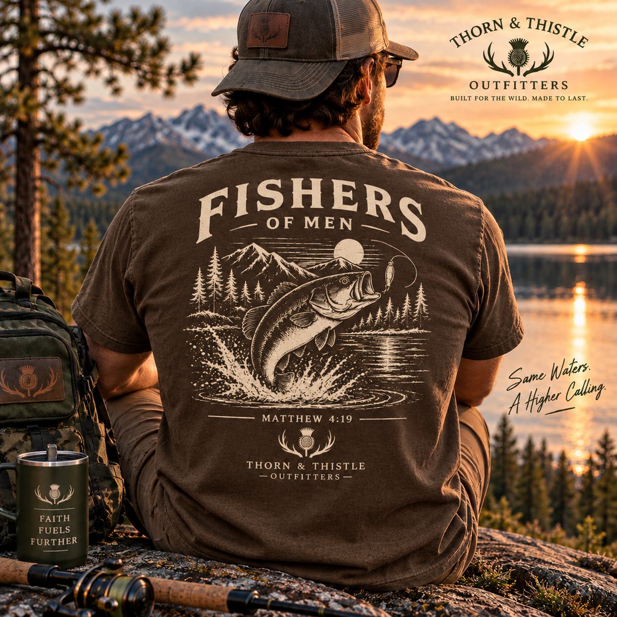 Fishers of Men Christian Fishing Tee – Matthew 4:19