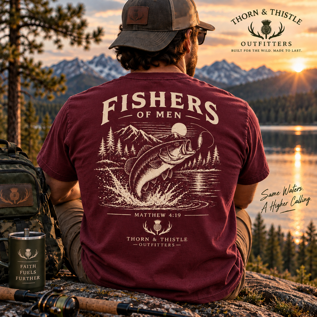 Fishers of Men Christian Fishing Tee – Matthew 4:19