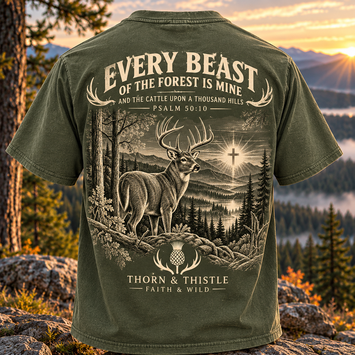 Every Beast Christian Hunting Tee – Psalm 50:10