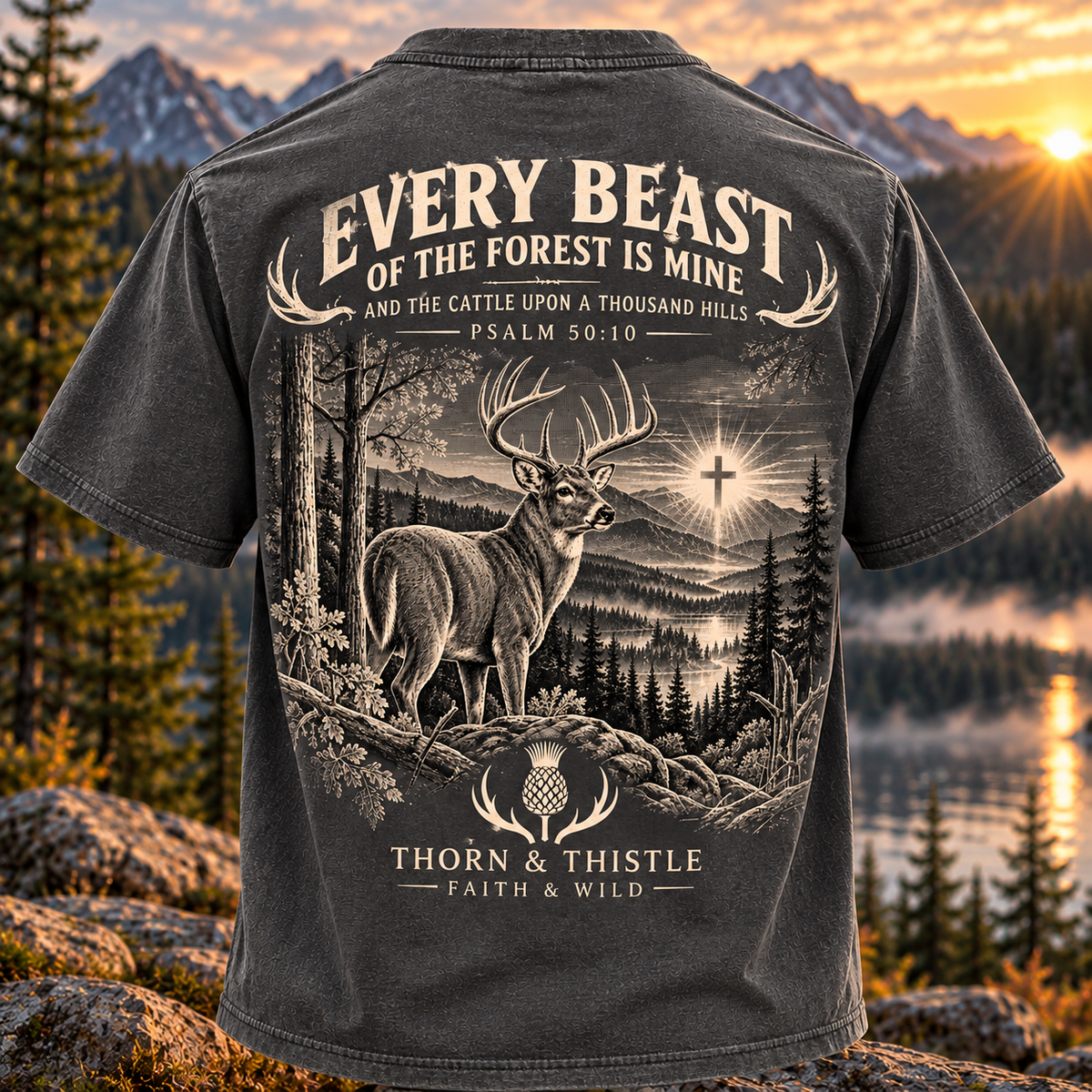 Every Beast Christian Hunting Tee – Psalm 50:10