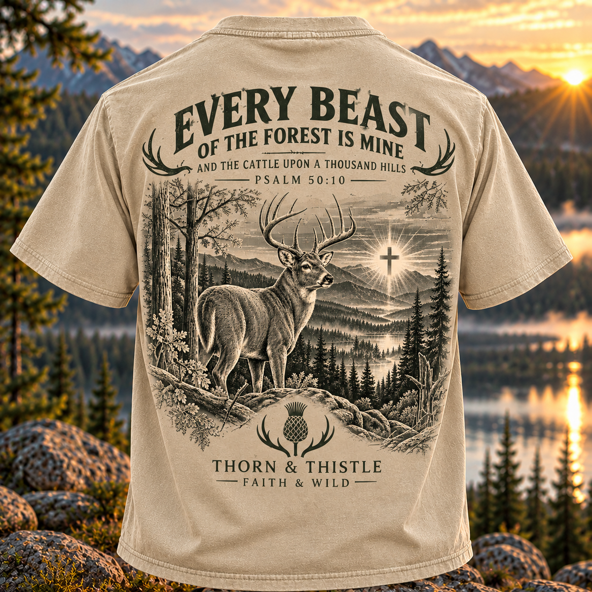 Every Beast Christian Hunting Tee – Psalm 50:10