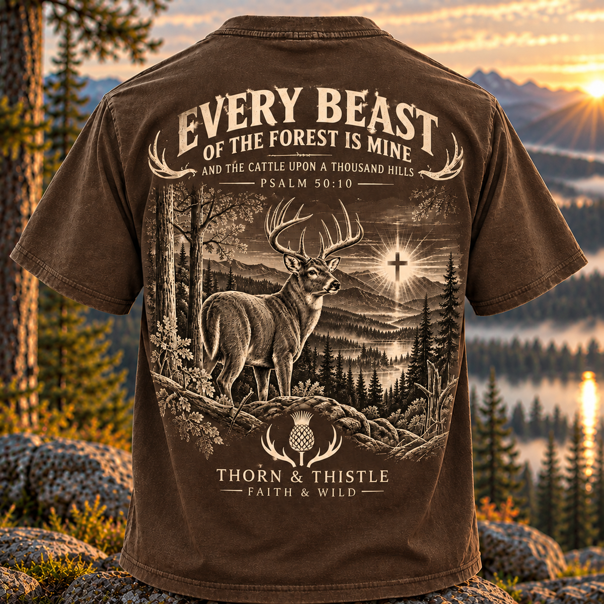 Every Beast Christian Hunting Tee – Psalm 50:10