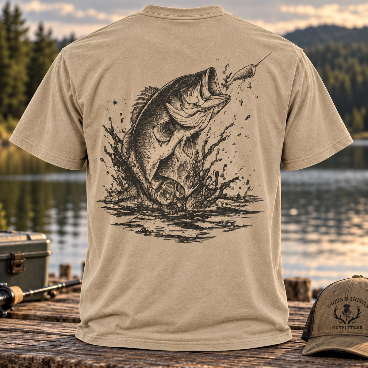 Largemouth Bass Topwater Fishing Tee – Vintage Bass Shirt