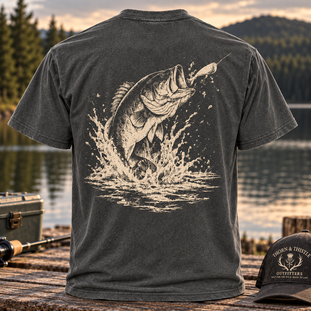 Largemouth Bass Topwater Fishing Tee – Vintage Bass Shirt