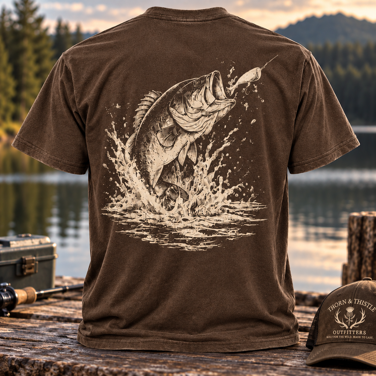 Largemouth Bass Topwater Fishing Tee – Vintage Bass Shirt