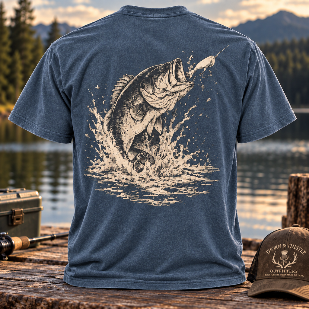 Largemouth Bass Topwater Fishing Tee – Vintage Bass Shirt