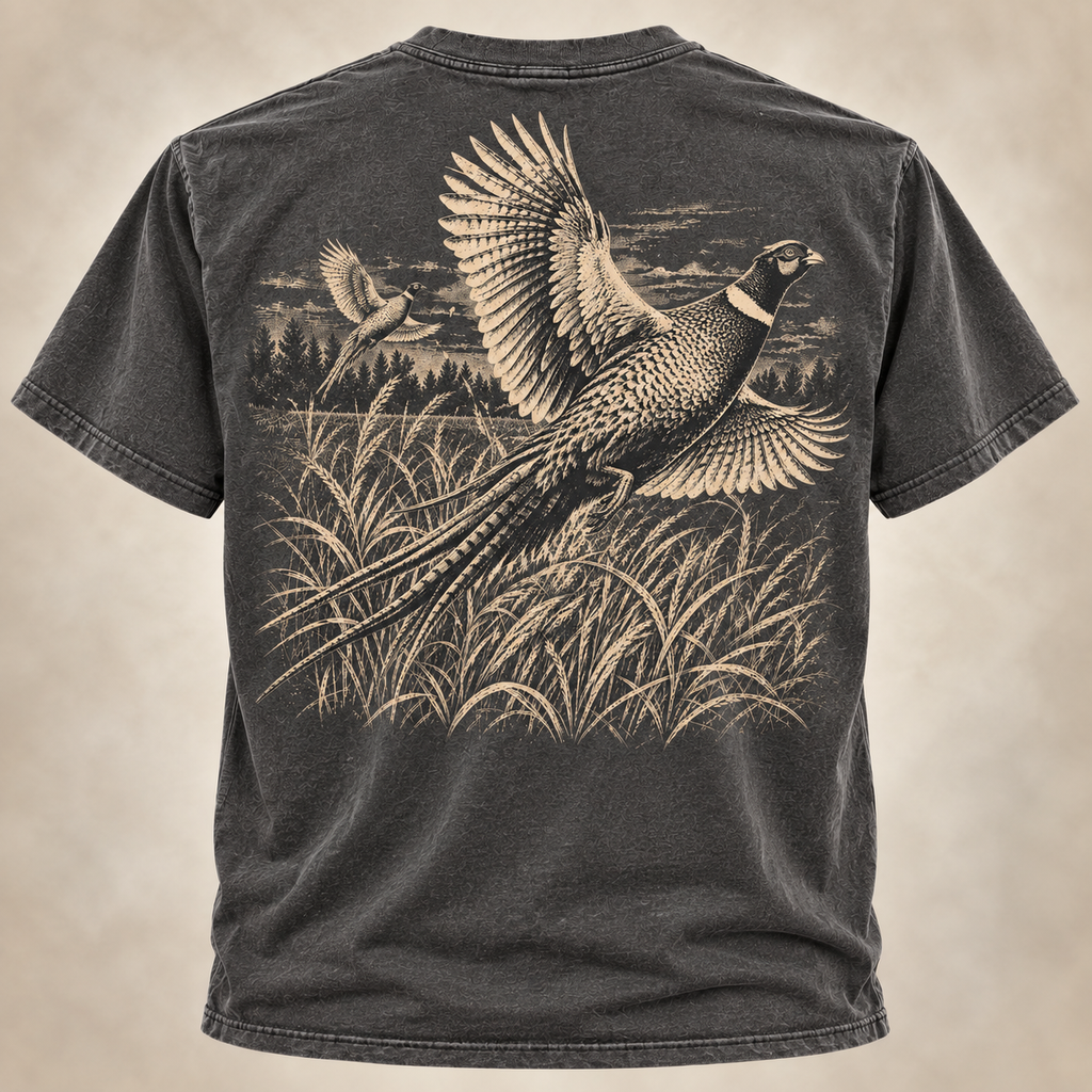 Pheasant Hunting Shirt – Vintage Rooster Flush Outdoor Tee