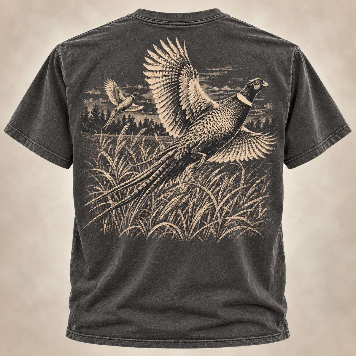 Pheasant Hunting Shirt – Vintage Rooster Flush Outdoor Tee