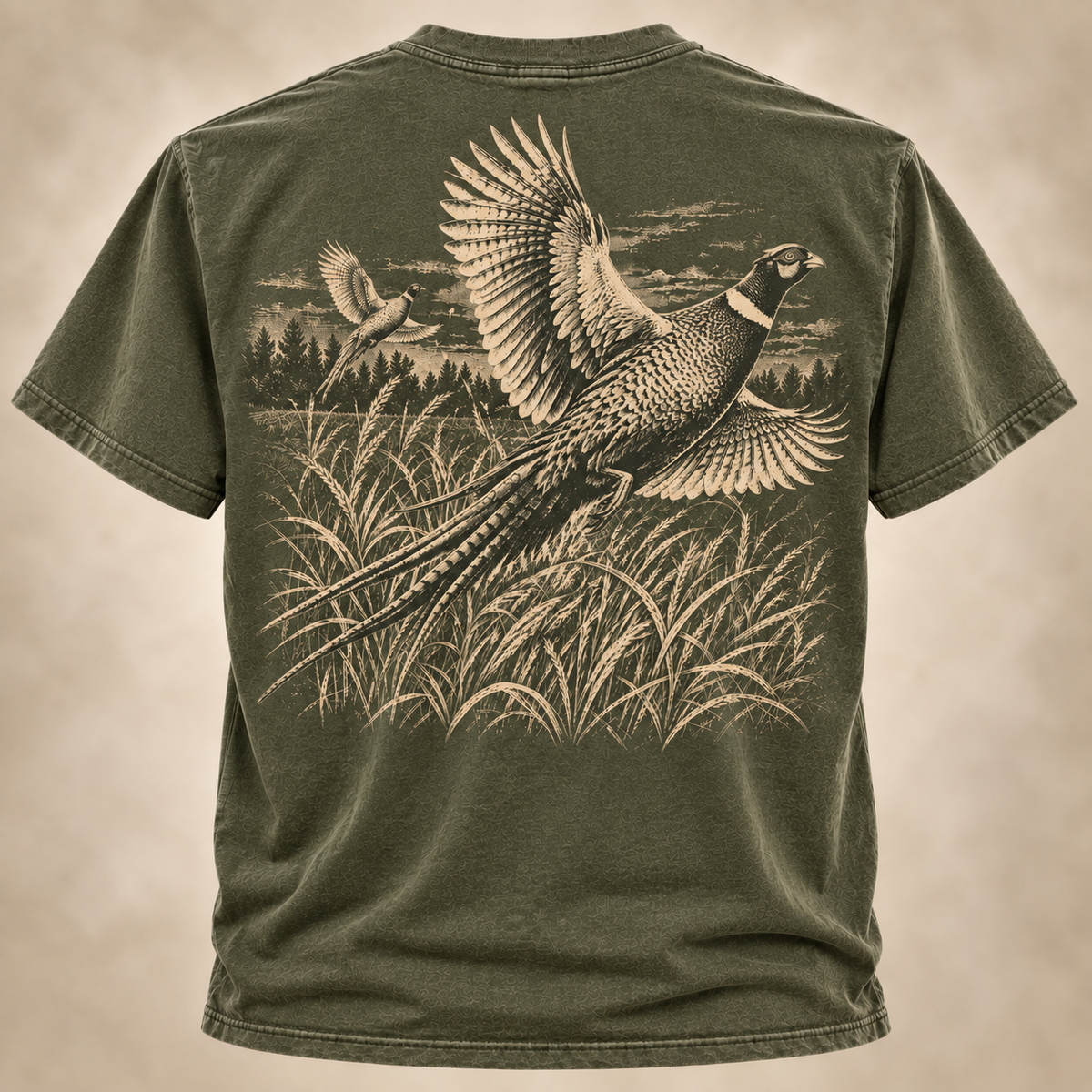 Pheasant Hunting Shirt – Vintage Rooster Flush Outdoor Tee