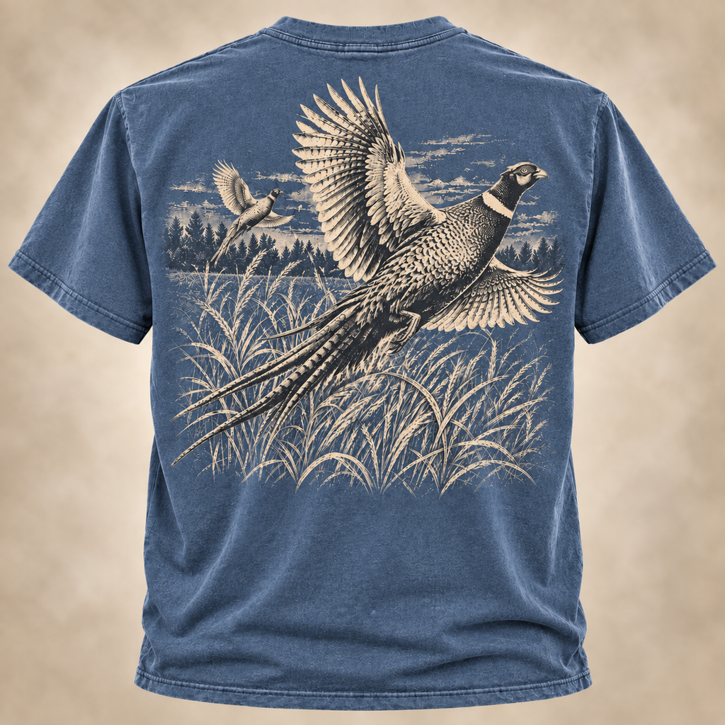 Pheasant Hunting Shirt – Vintage Rooster Flush Outdoor Tee