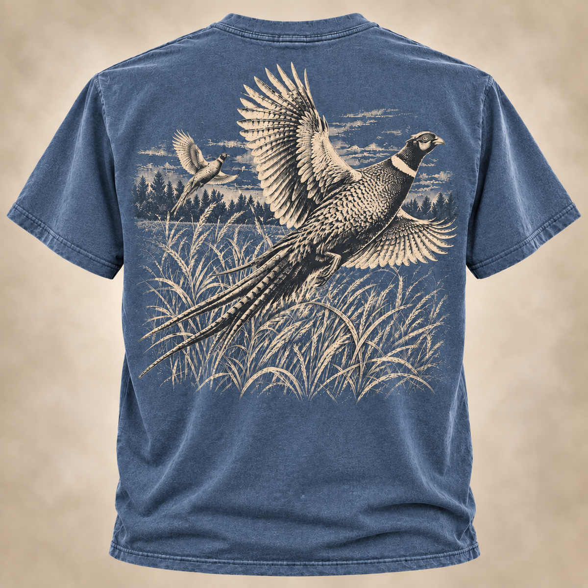 Pheasant Hunting Shirt – Vintage Rooster Flush Outdoor Tee