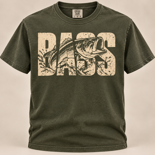 Bass Fishing Shirt – Vintage Largemouth Bass Graphic Tee  Description