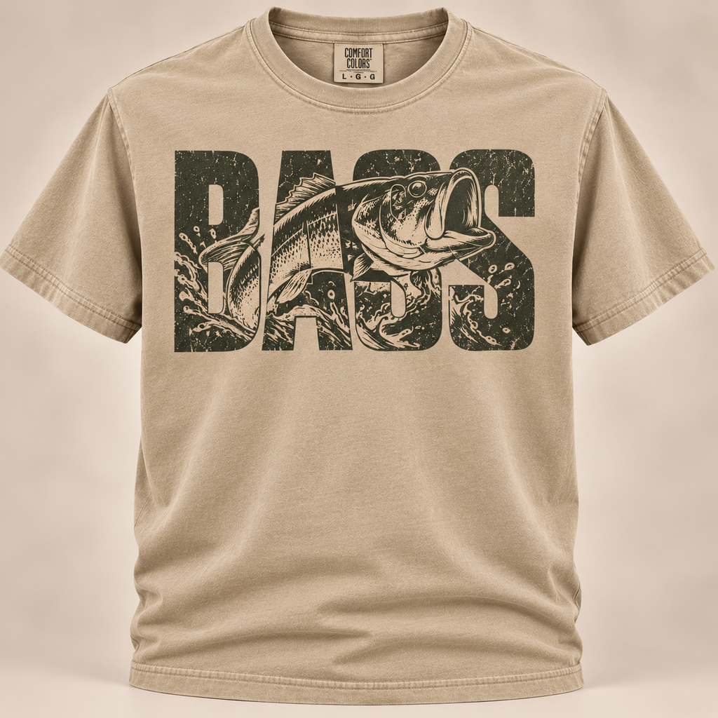 Bass Fishing Shirt – Vintage Largemouth Bass Graphic Tee  Description