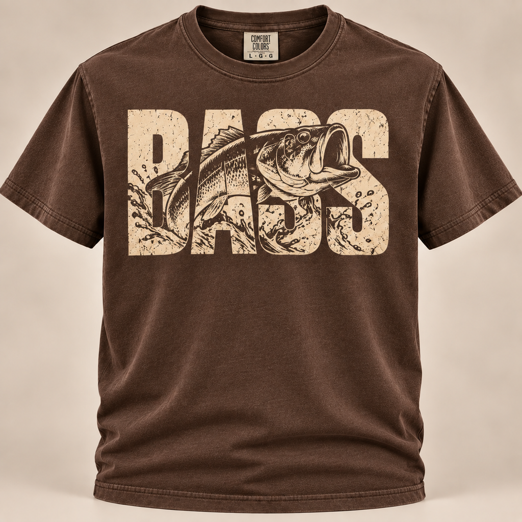 Bass Fishing Shirt – Vintage Largemouth Bass Graphic Tee  Description