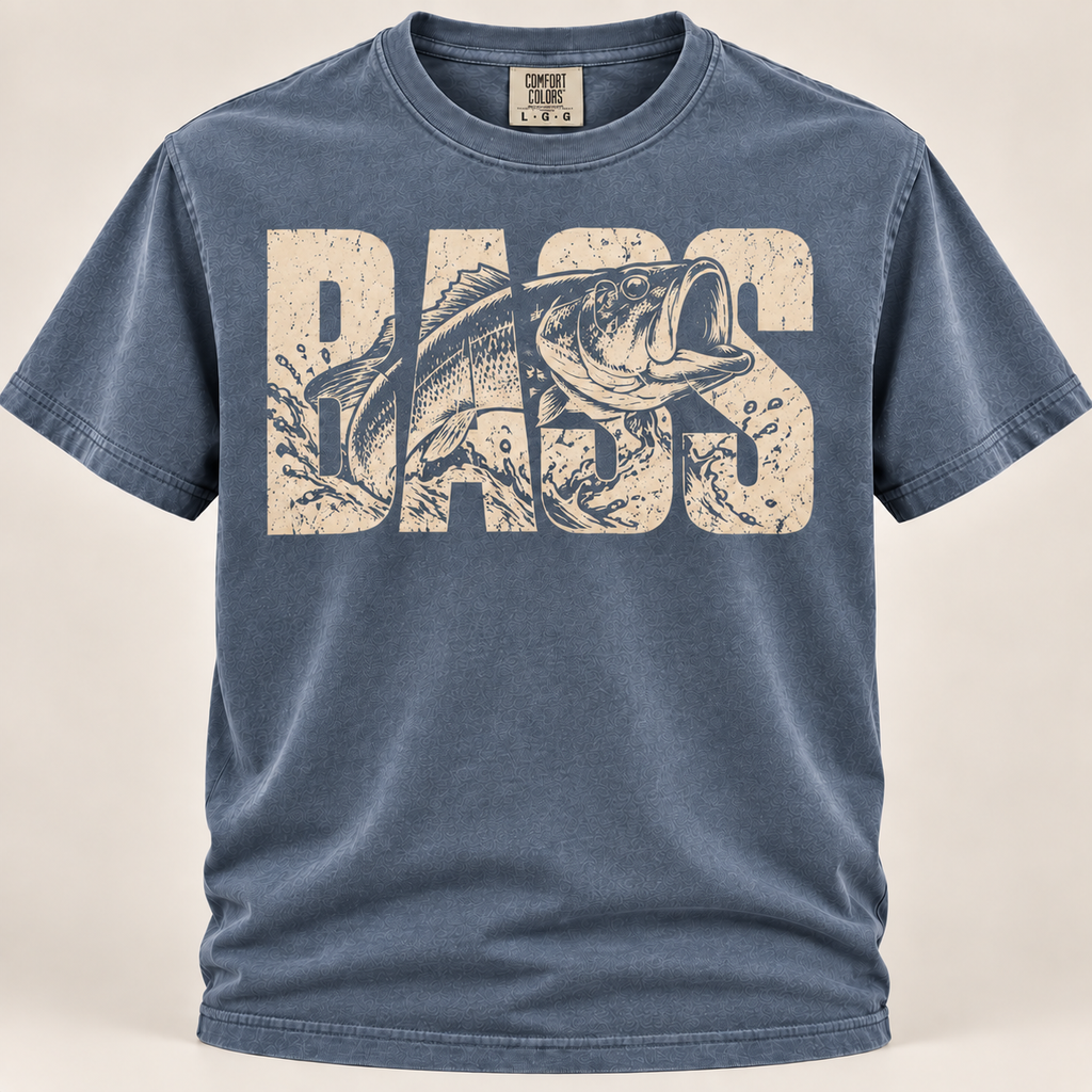Bass Fishing Shirt – Vintage Largemouth Bass Graphic Tee  Description