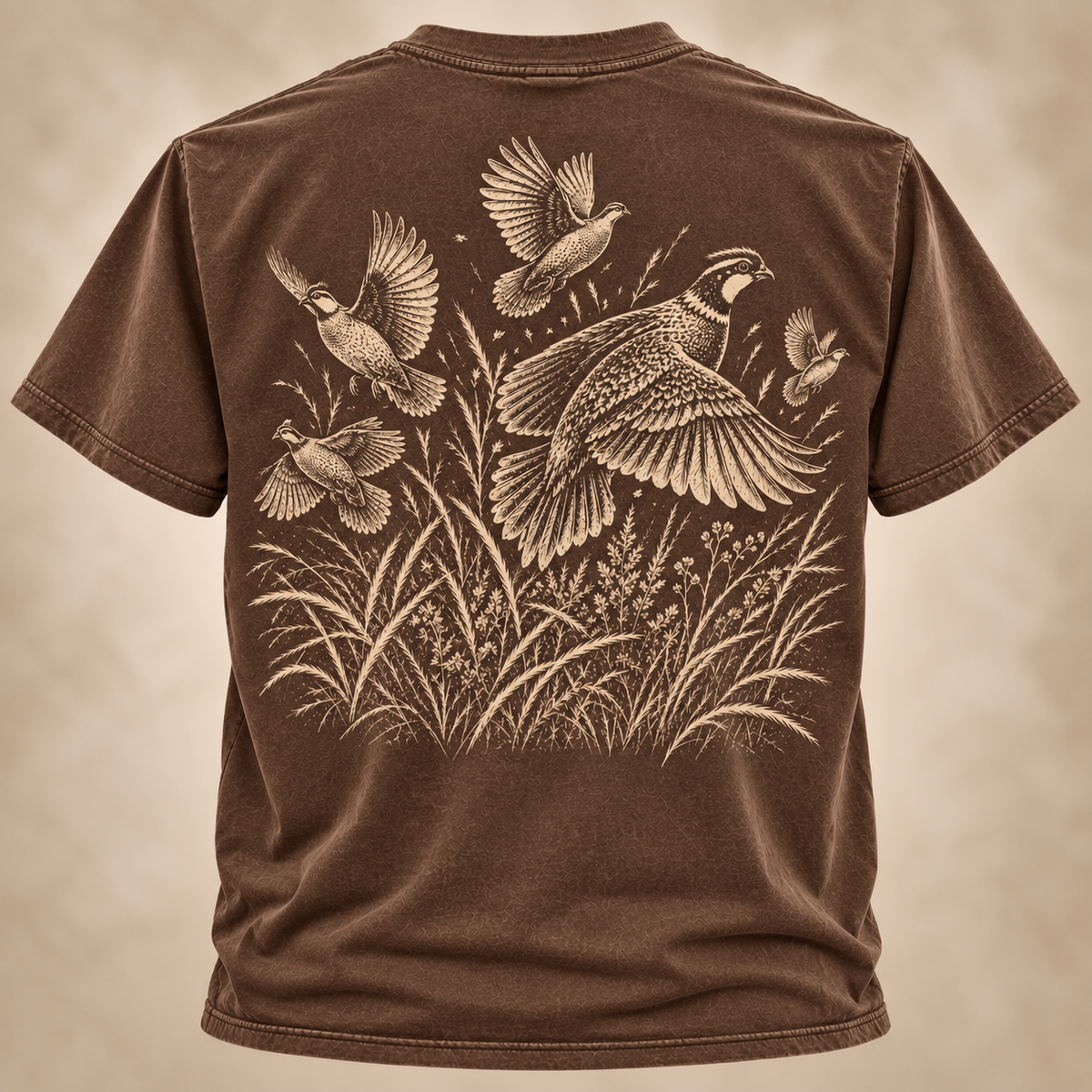 Quail Hunting Shirt – Vintage Covey Flush Outdoor Tee  Description