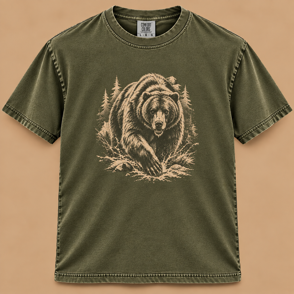 Charging Grizzly Bear Graphic Tee