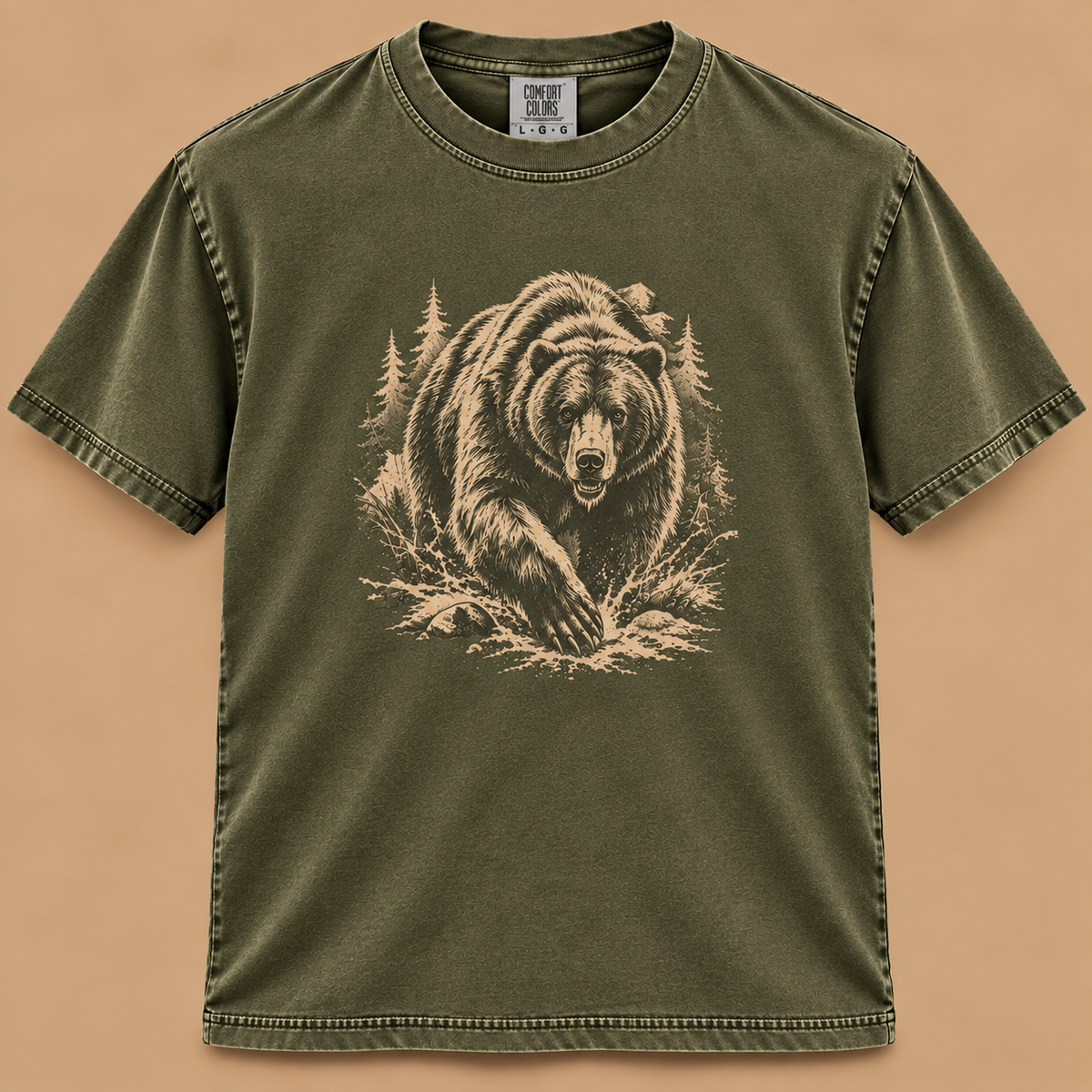 Charging Grizzly Bear Graphic Tee