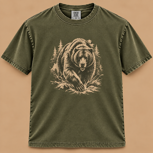 Charging Grizzly Bear Graphic Tee
