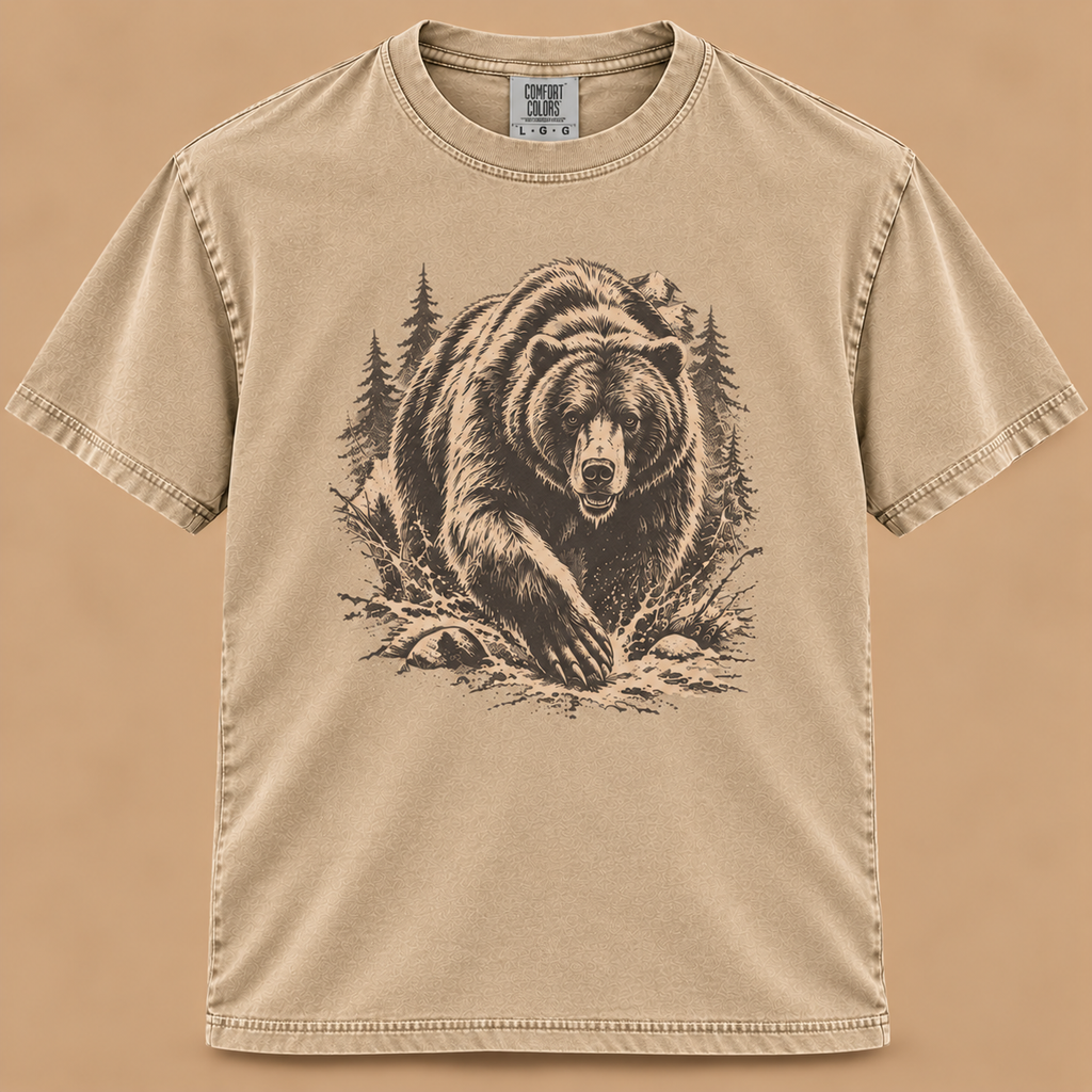 Charging Grizzly Bear Graphic Tee