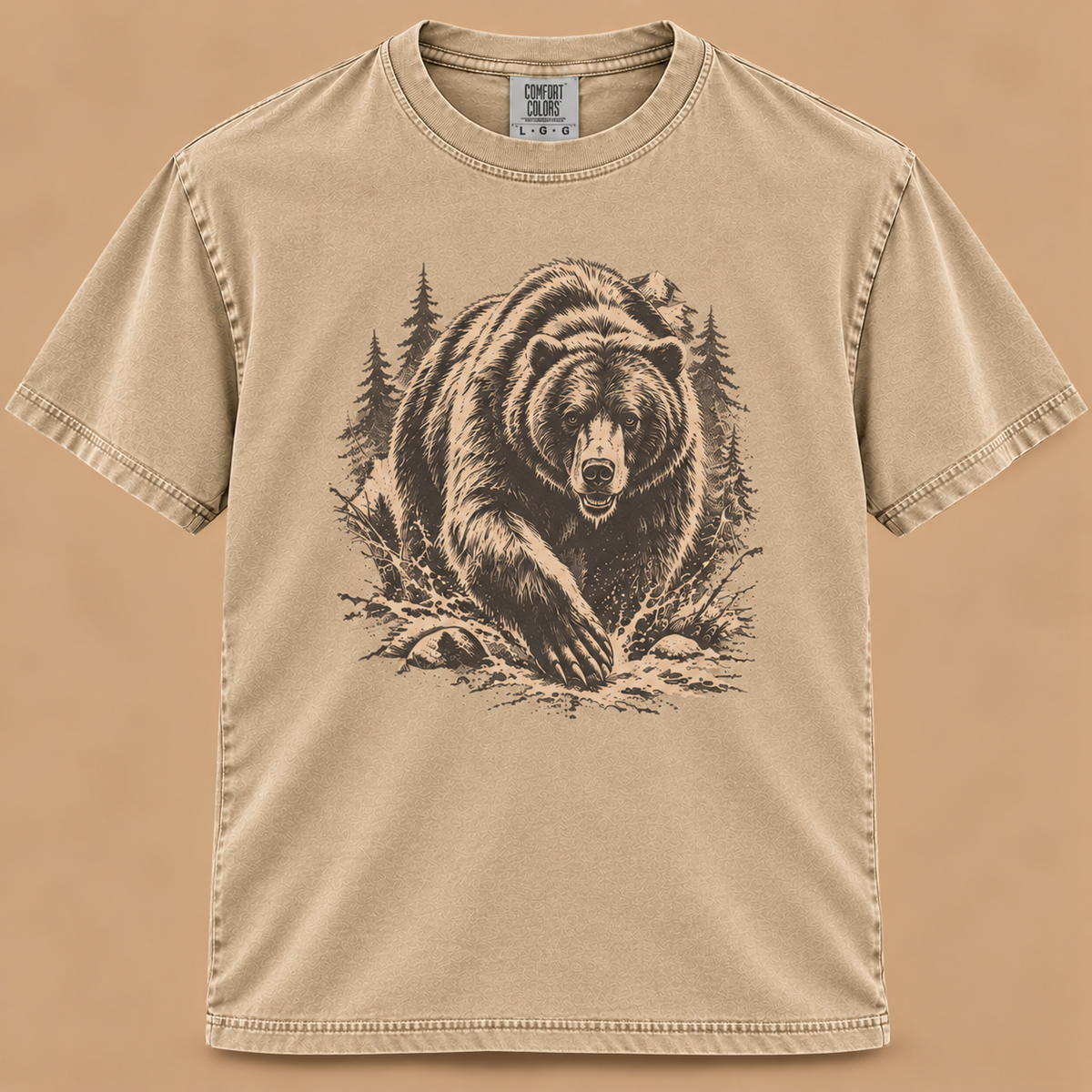 Charging Grizzly Bear Graphic Tee