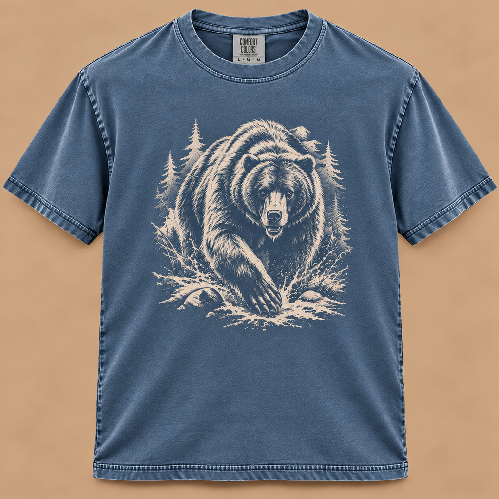 Charging Grizzly Bear Graphic Tee