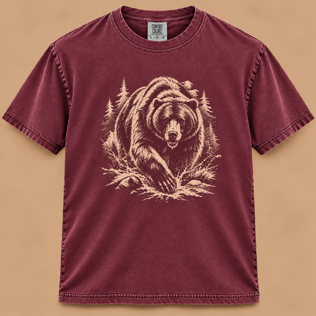Charging Grizzly Bear Graphic Tee