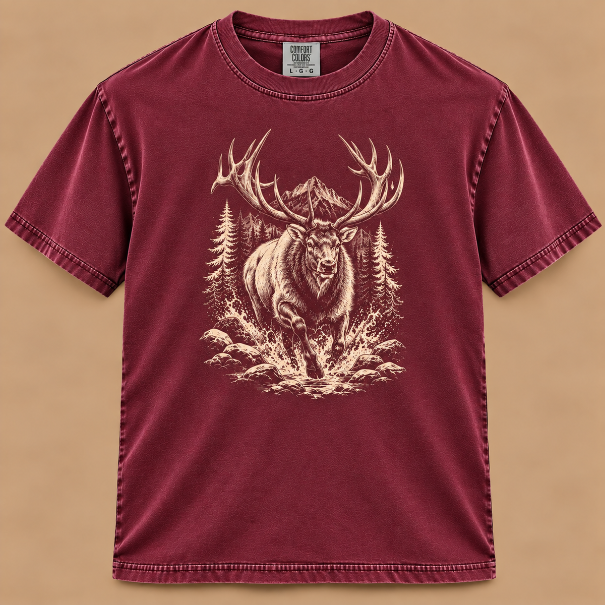 Charging Bull Elk Graphic Tee