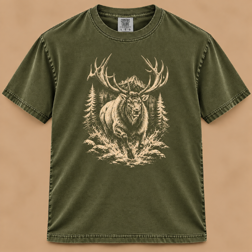 Charging Bull Elk Graphic Tee