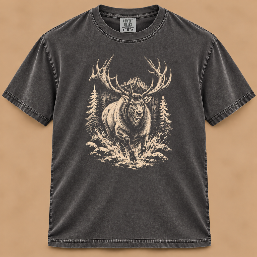 Charging Bull Elk Graphic Tee