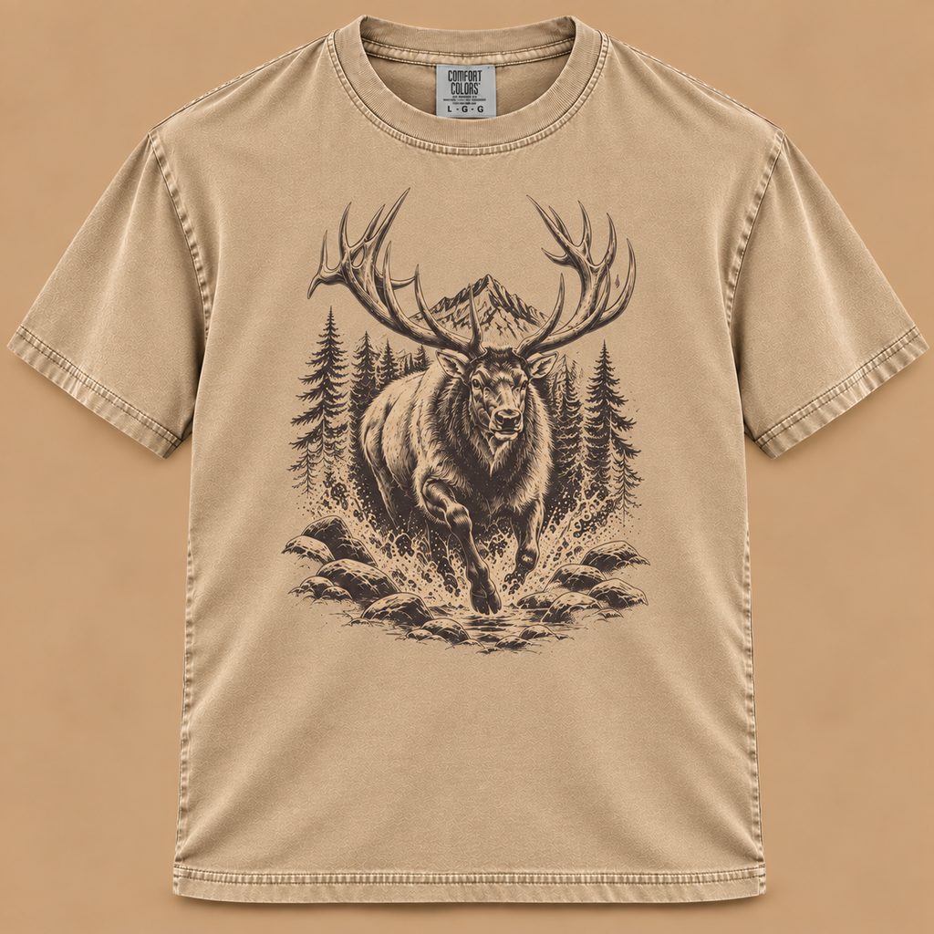 Charging Bull Elk Graphic Tee