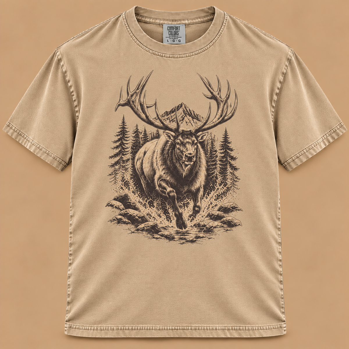 Charging Bull Elk Graphic Tee
